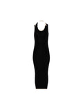 TWISTED LAYERED COTTON RIBBED SLEEVELESS DRESS