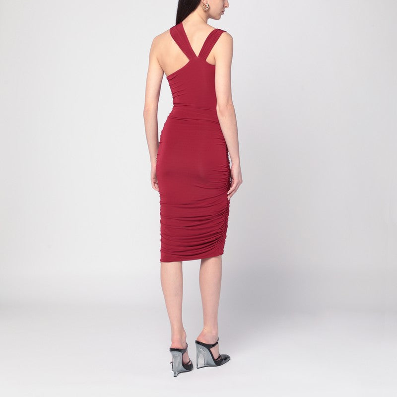 One-shoulder Ethel dress in light burgundy