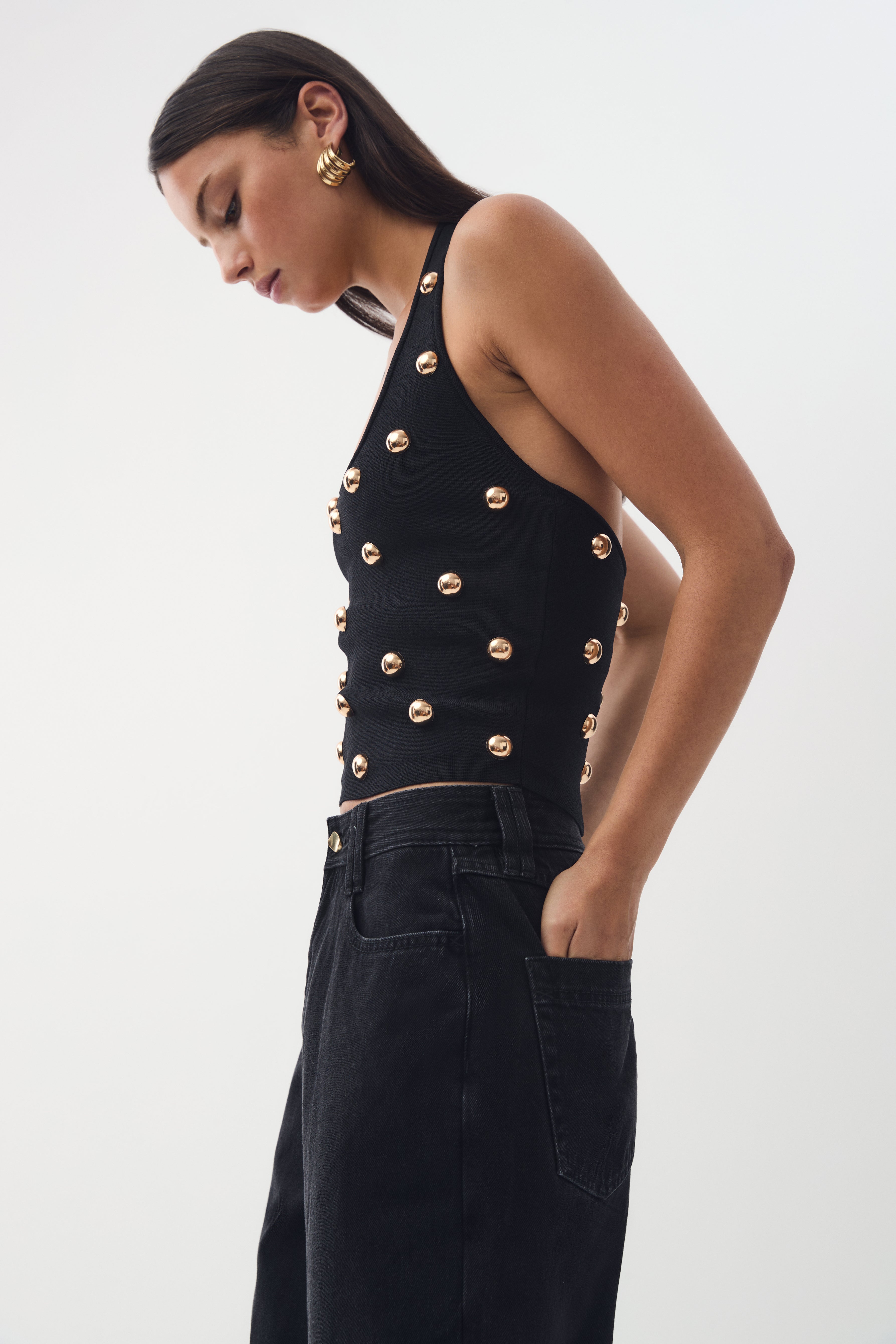 Aje Leah Knit Halter Top