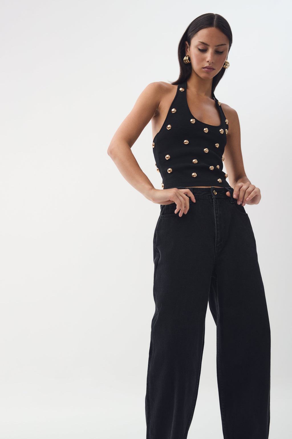 Aje Leah Knit Halter Top