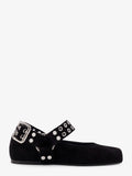 Suede Biker Flat Ballerinas