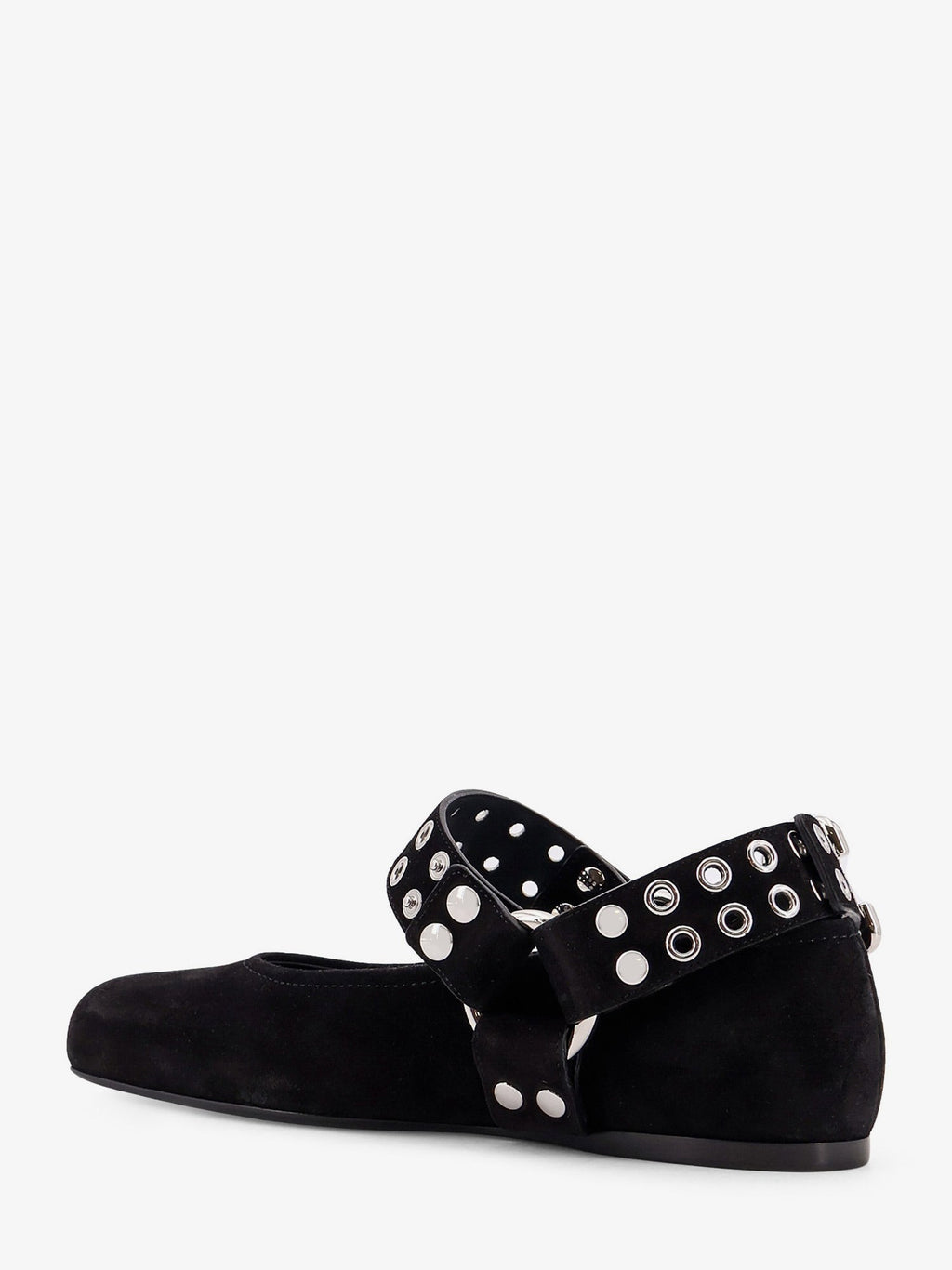 Suede Biker Flat Ballerinas