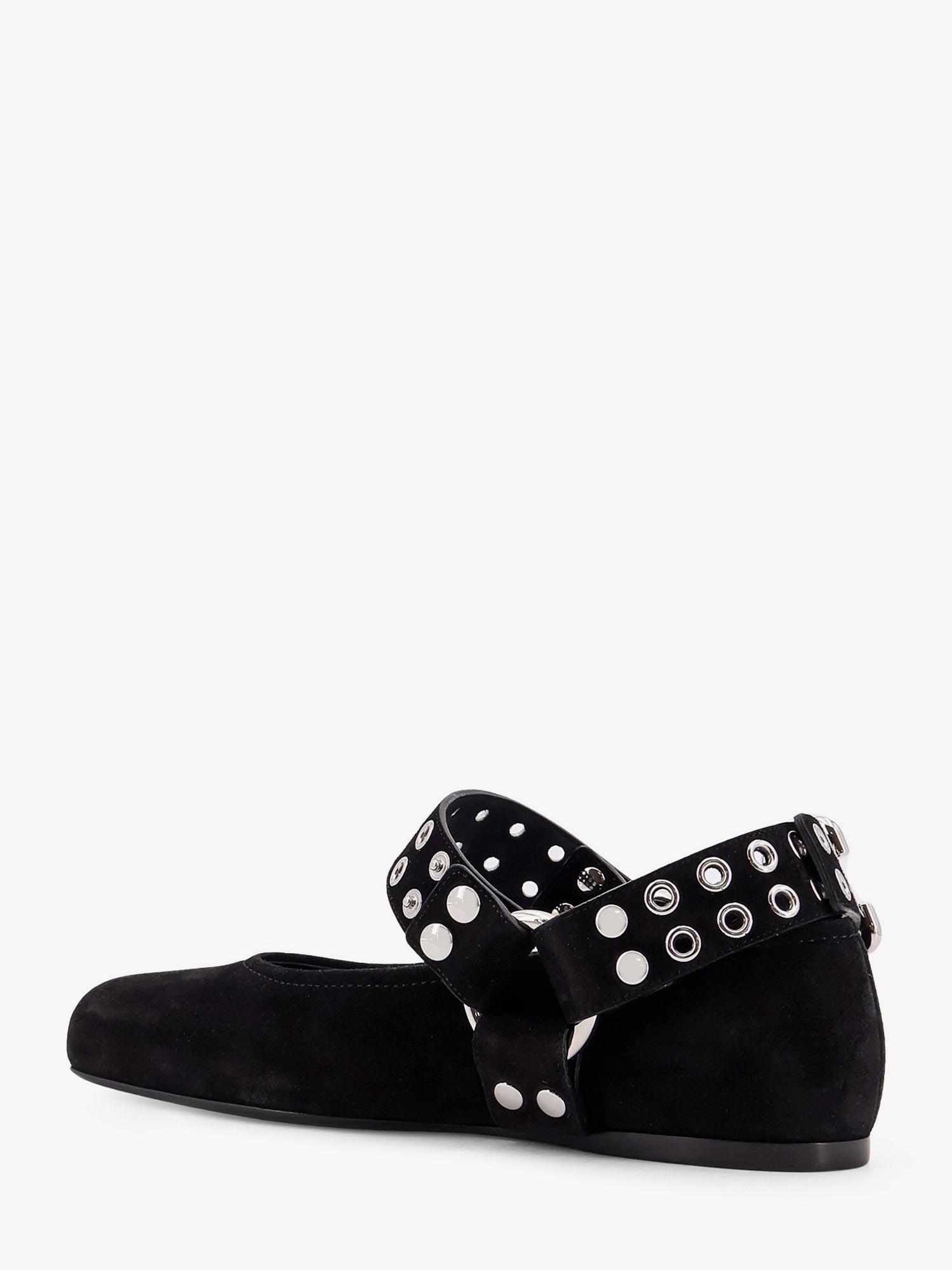 Suede Biker Flat Ballerinas