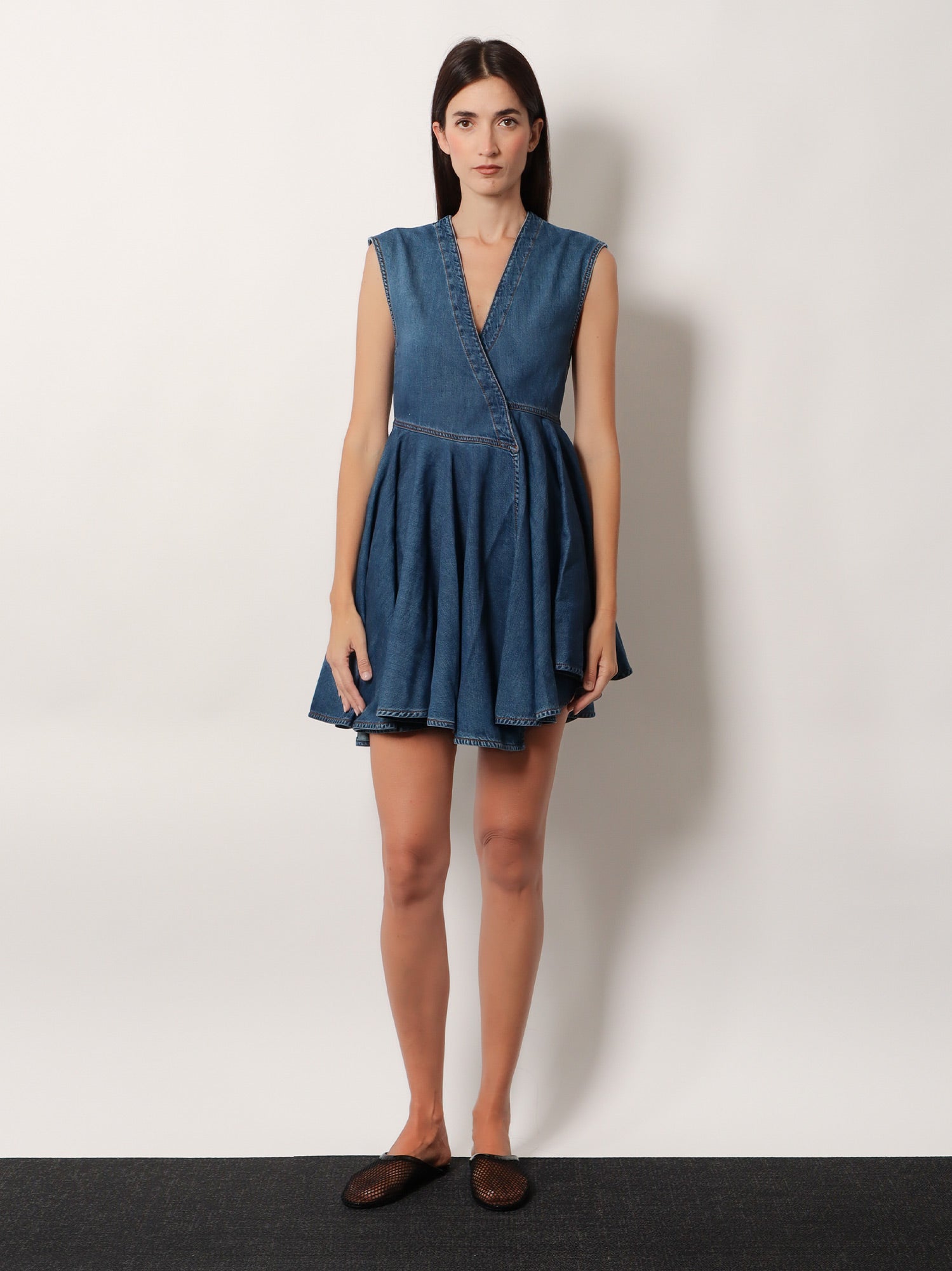 Wrap denim dress