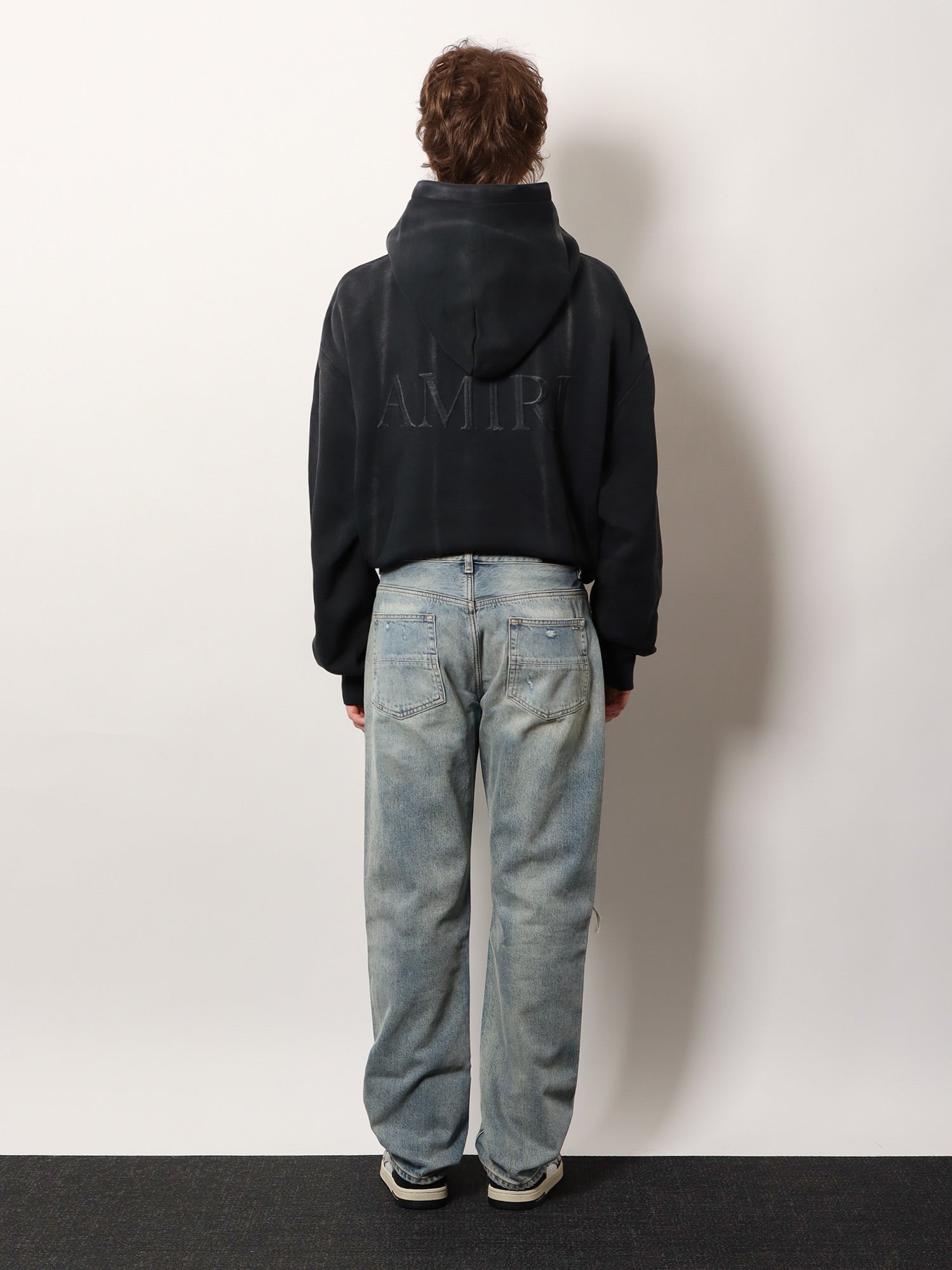 Destroyed effect jeans
