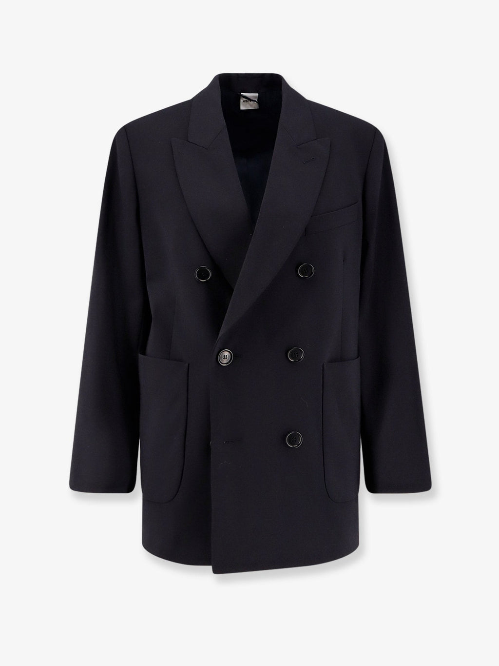 Double-breasted wool blend blazer