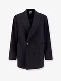 Double-breasted wool blend blazer