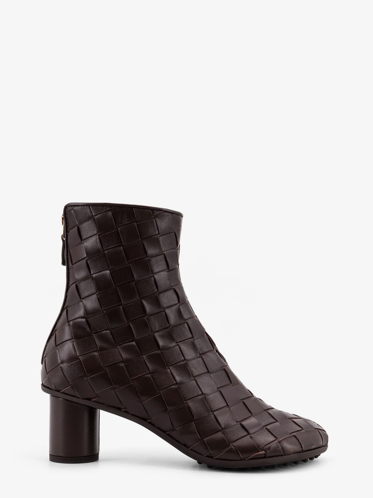 Leather ankle boots with Intrecciato motif