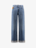 Wide leg jeans with turn up