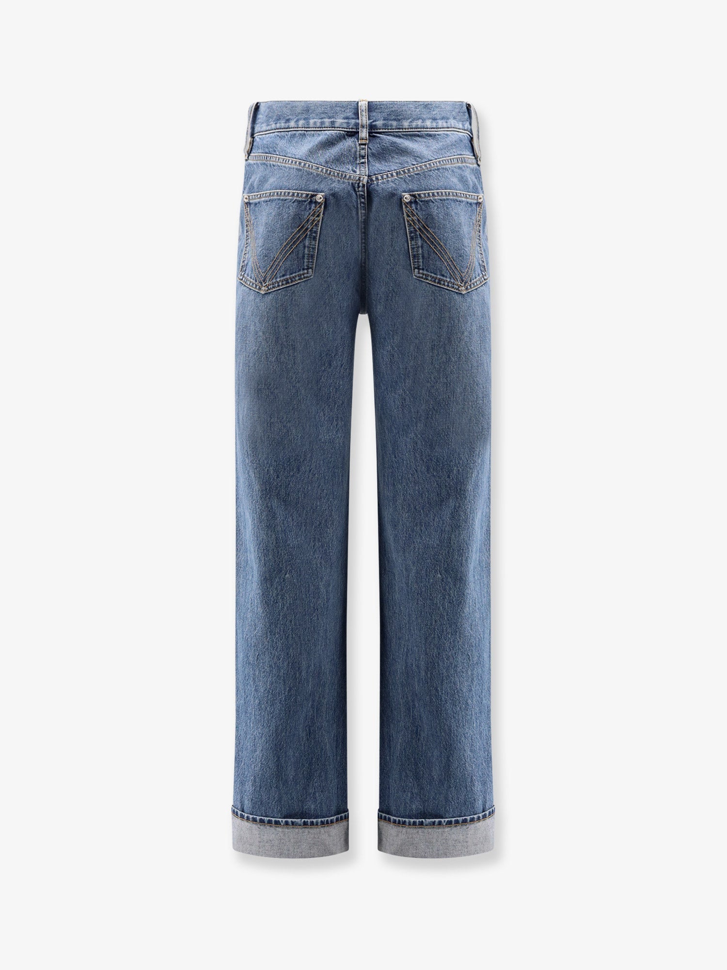 Wide leg jeans with turn up