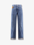 Turned up jeans with straight leg