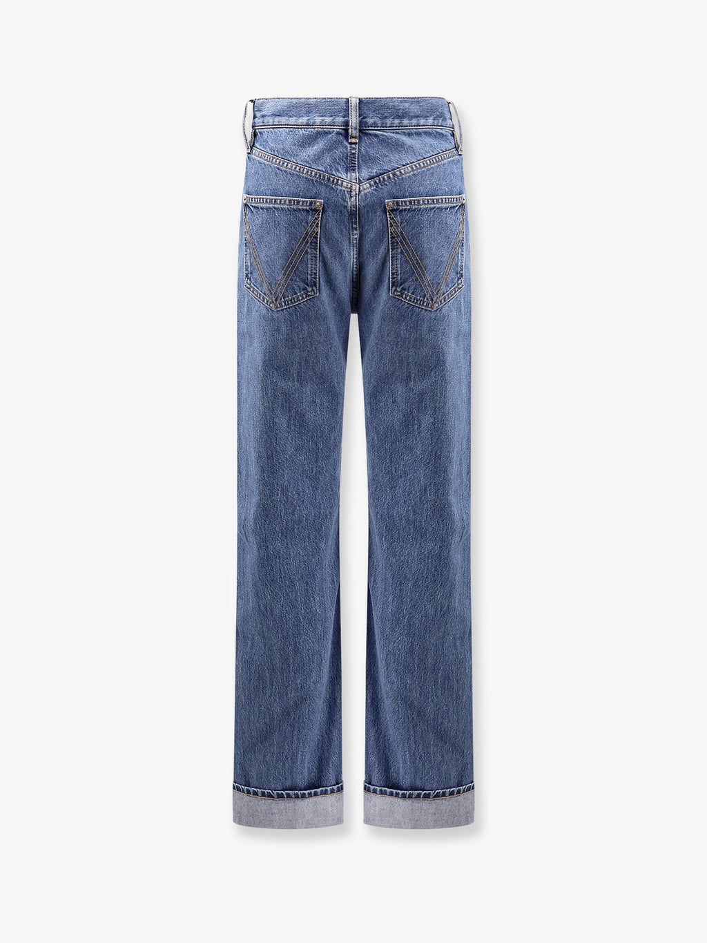 Turned up jeans with straight leg