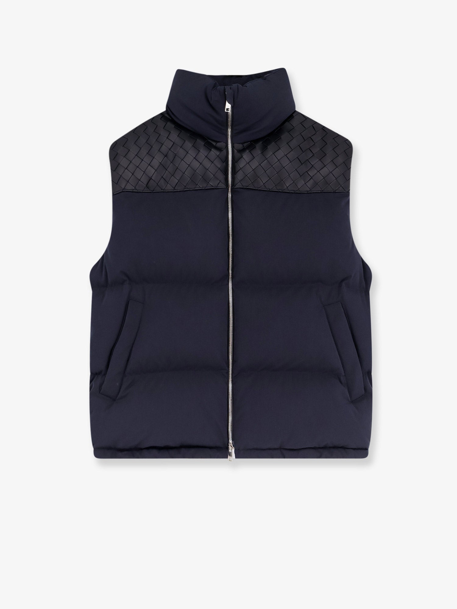 Cotton blend sleeveless jacket
