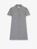 Vichy silk mini chemisier dress