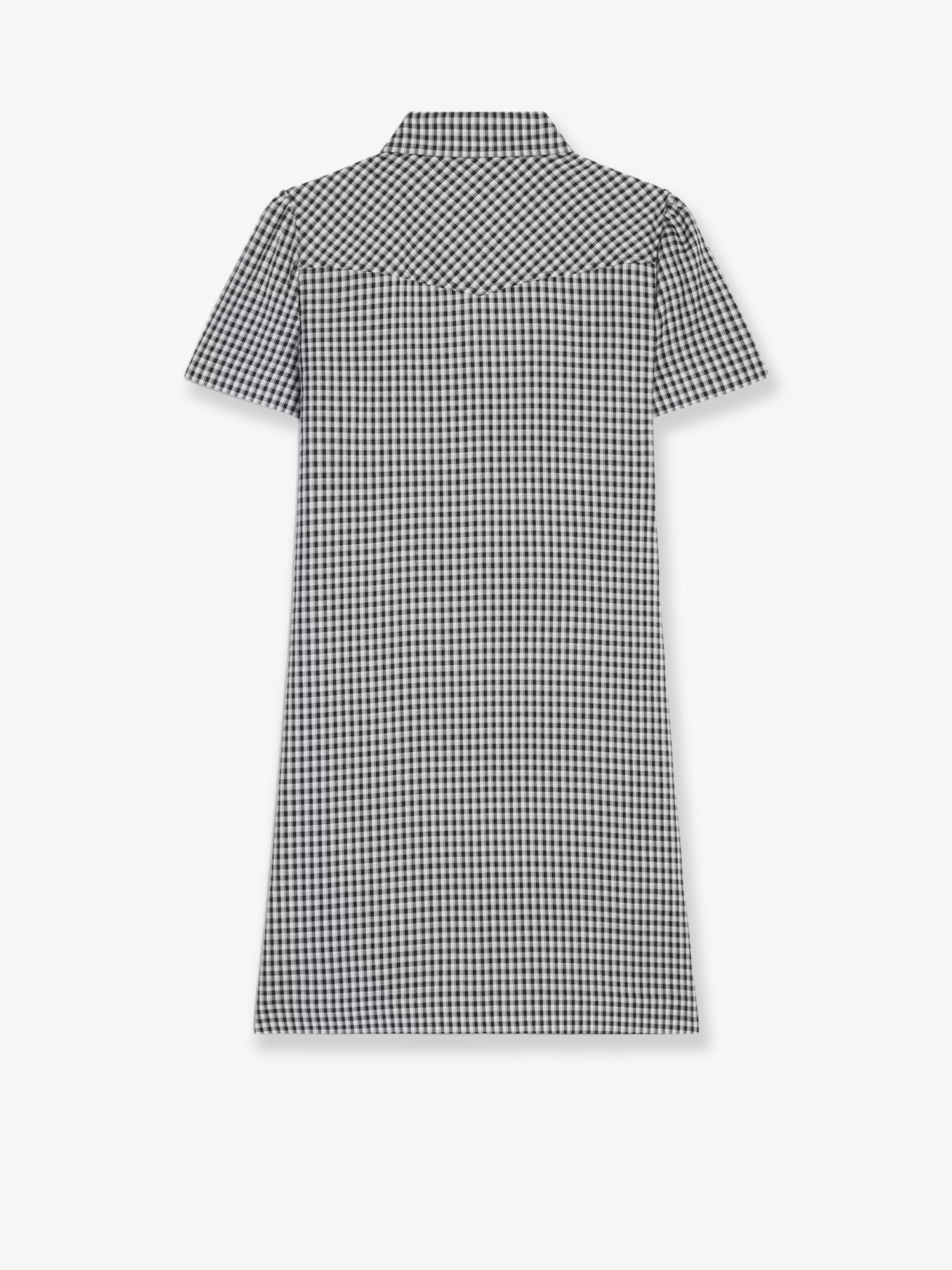 Vichy silk mini chemisier dress