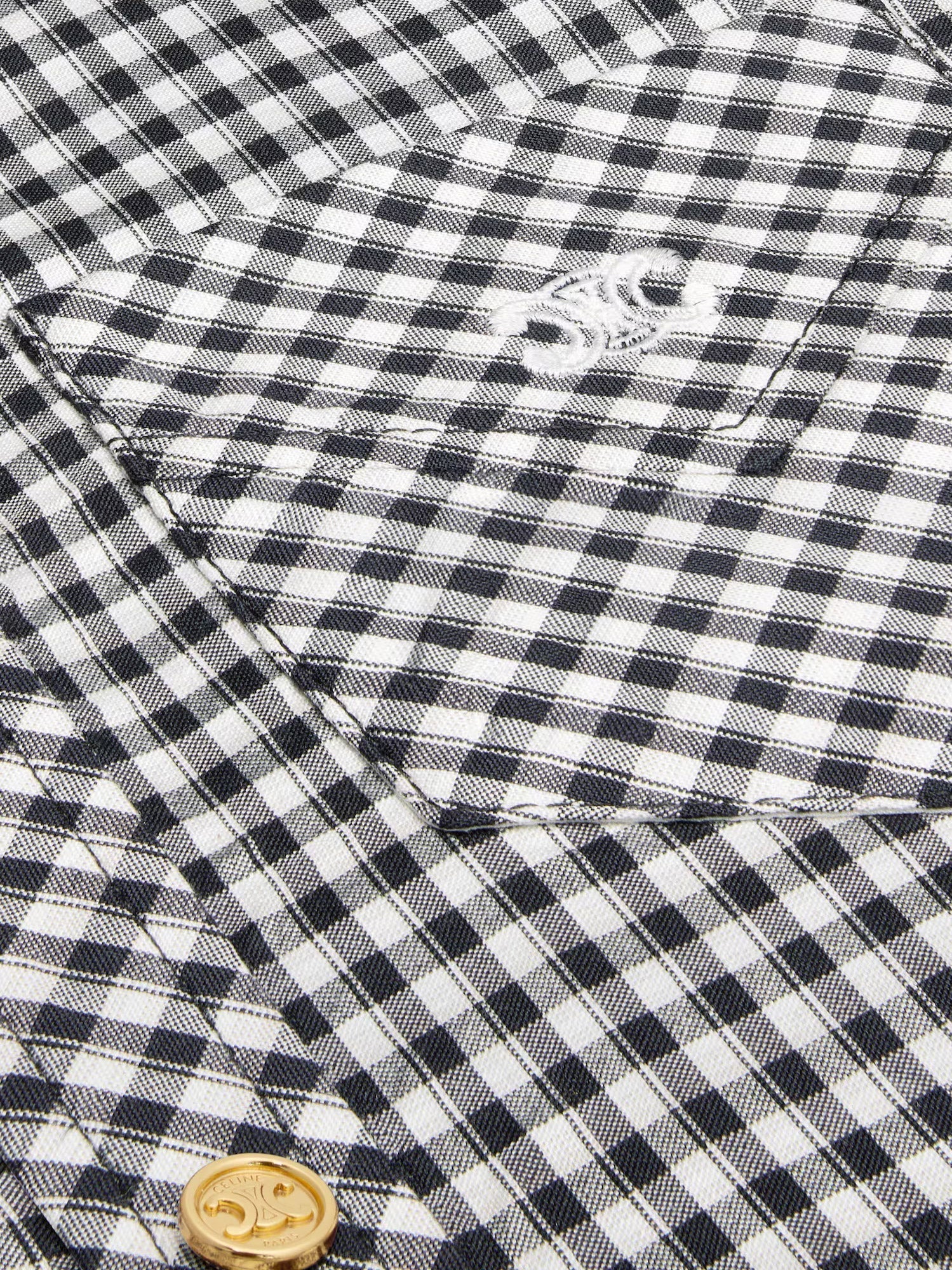 Vichy silk mini chemisier dress