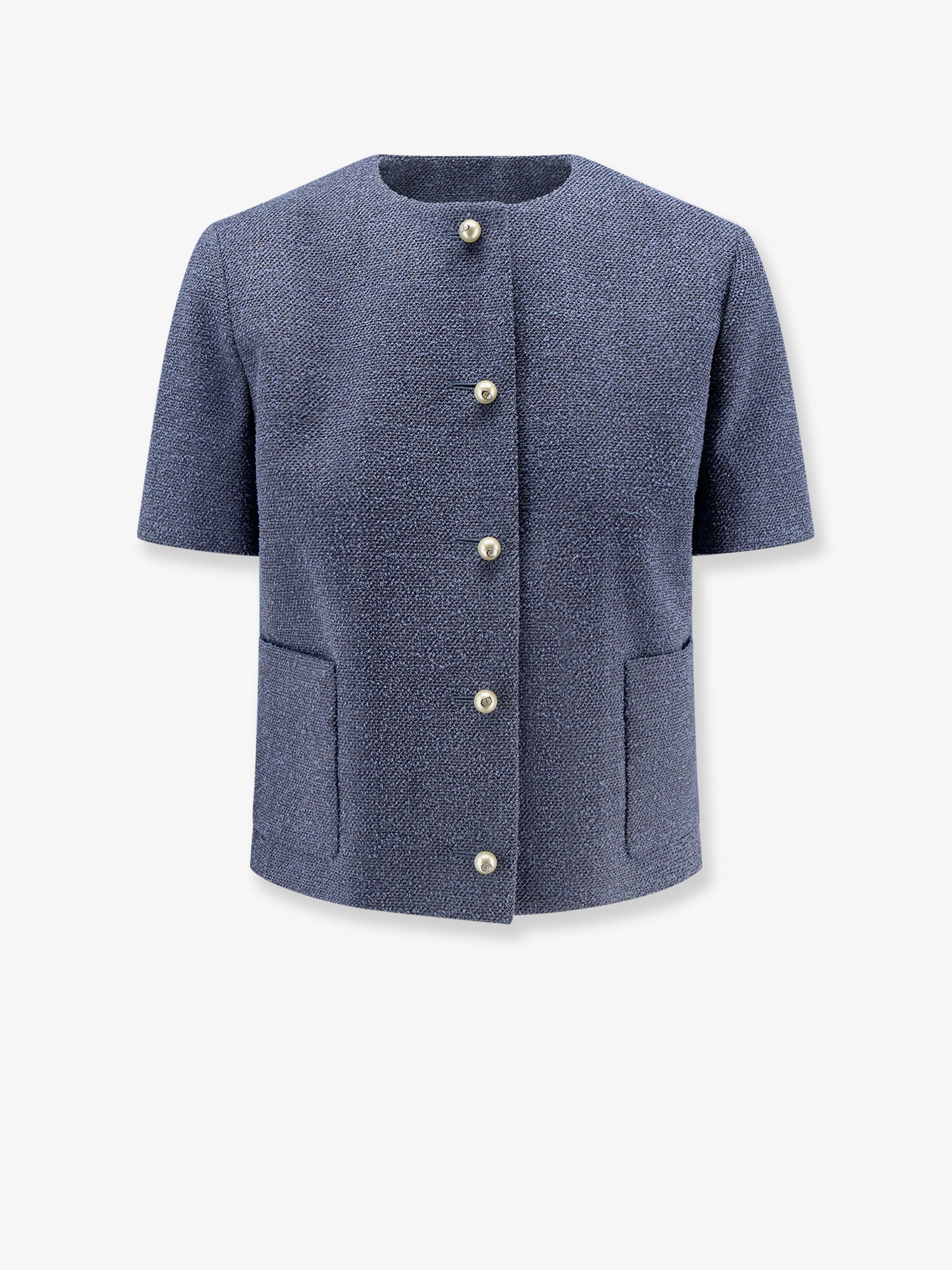 Bouclé virgin wool blend blazer