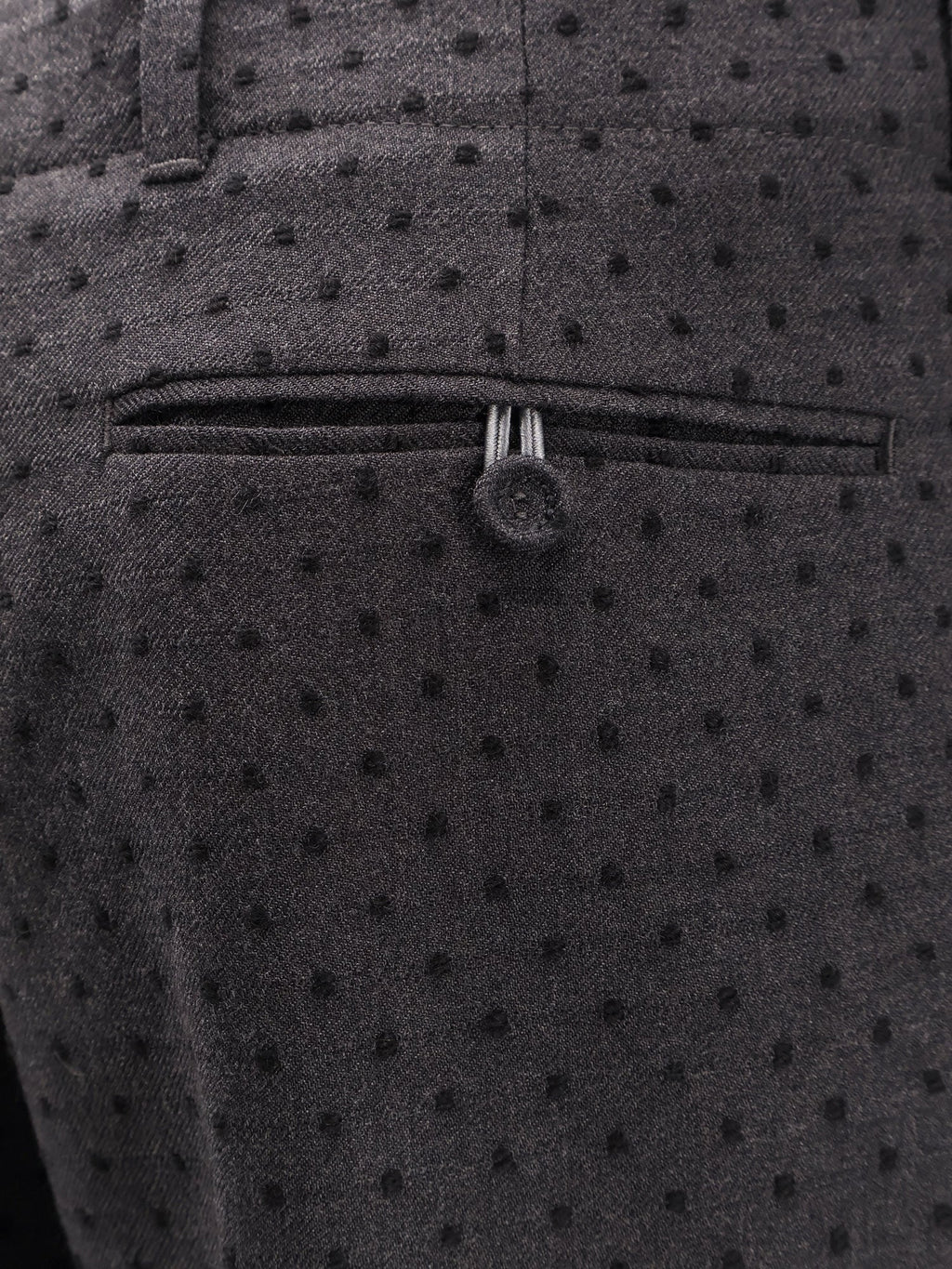Polka-dots virgin wool and alpaca jacquard trousers
