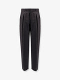 Polka-dots virgin wool and alpaca jacquard trousers