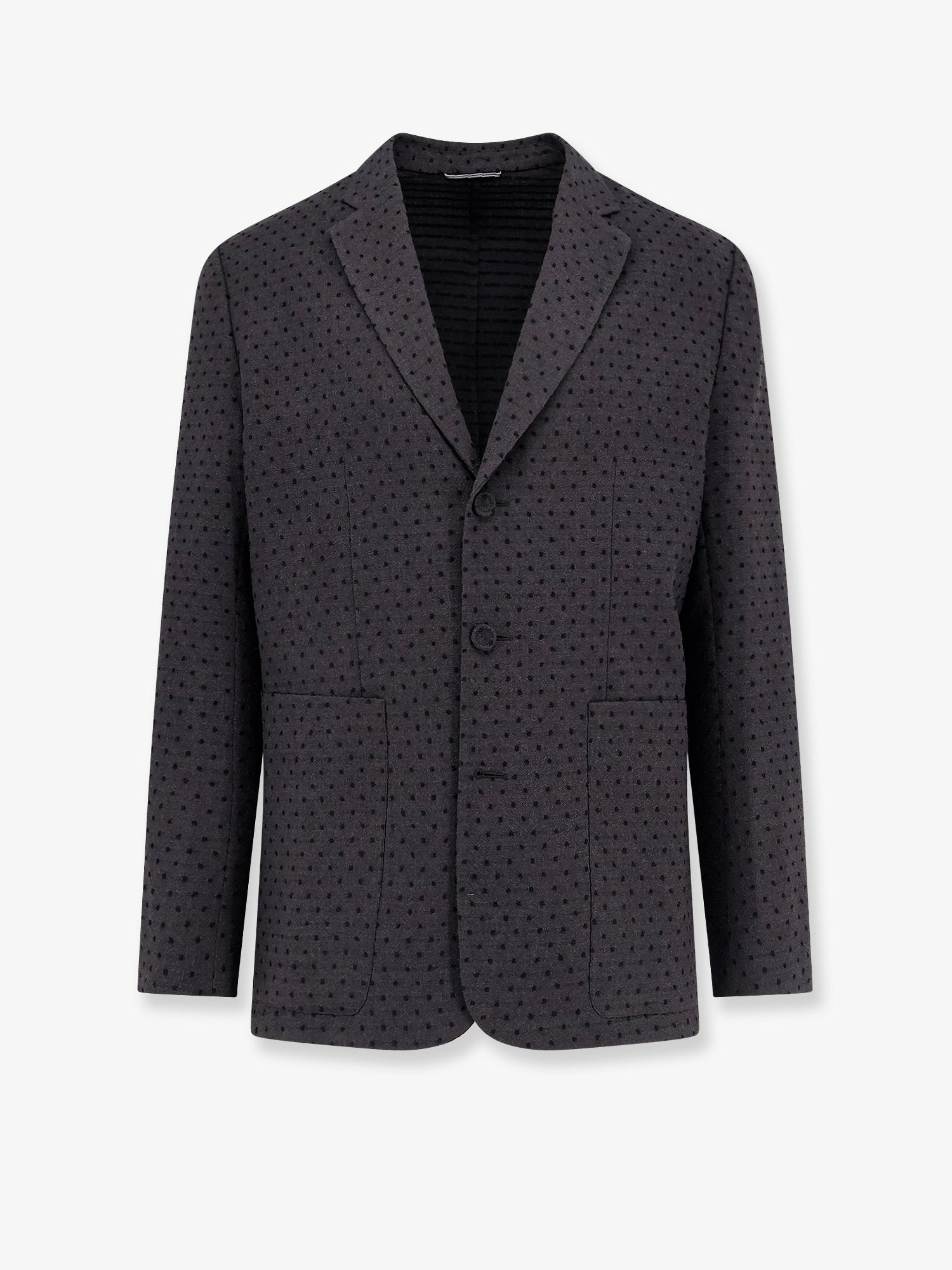 Polka-dots virgin wool and alpaca jacquard blazer