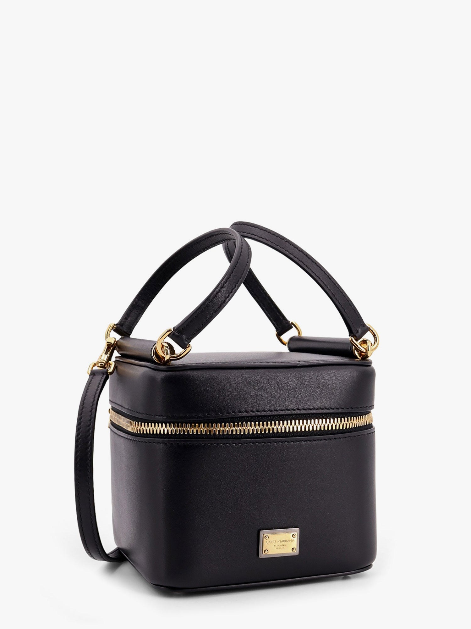 Sicily leather handbag with iconic logo plate