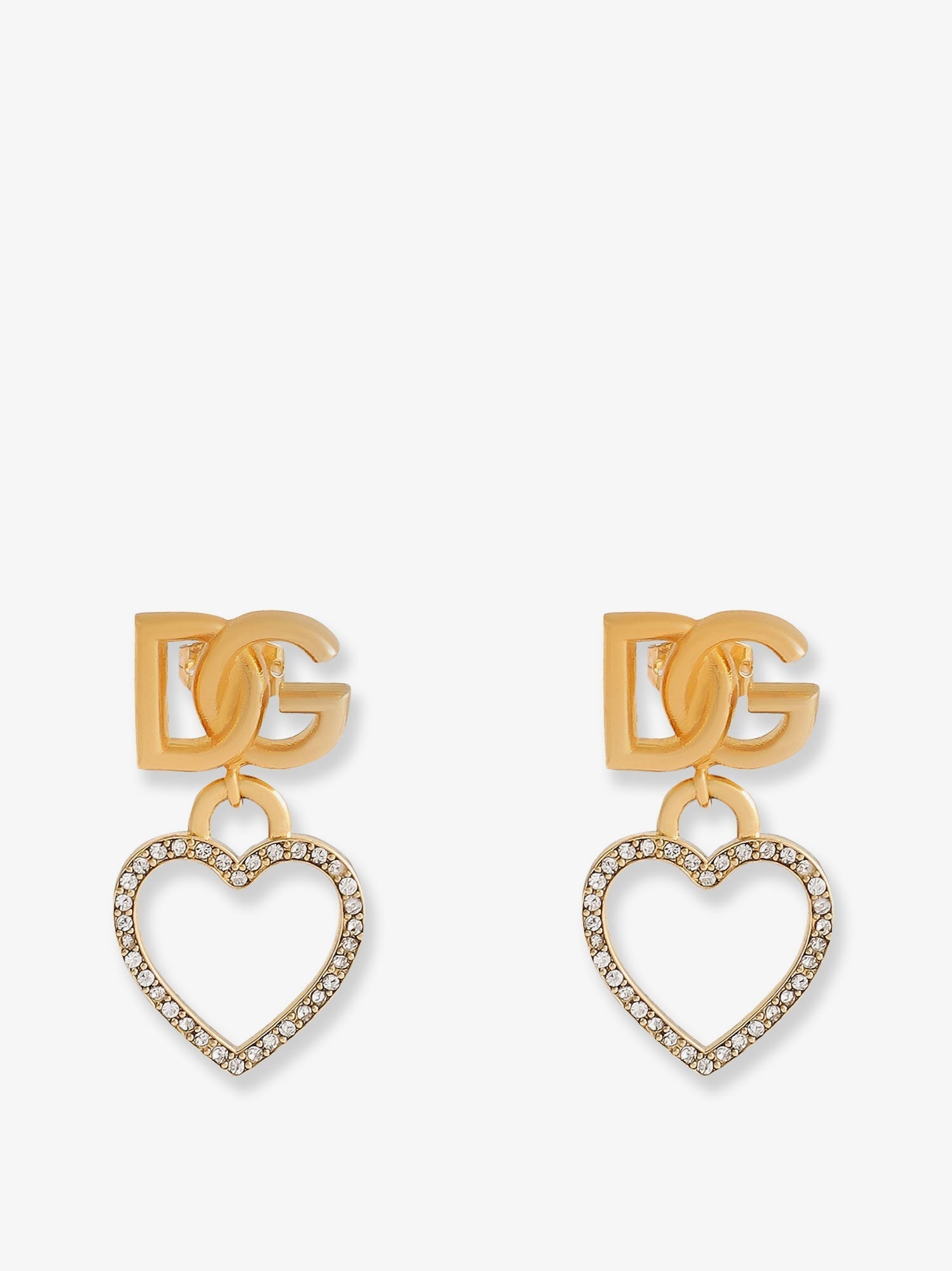 Meatl earrings with rhinestones