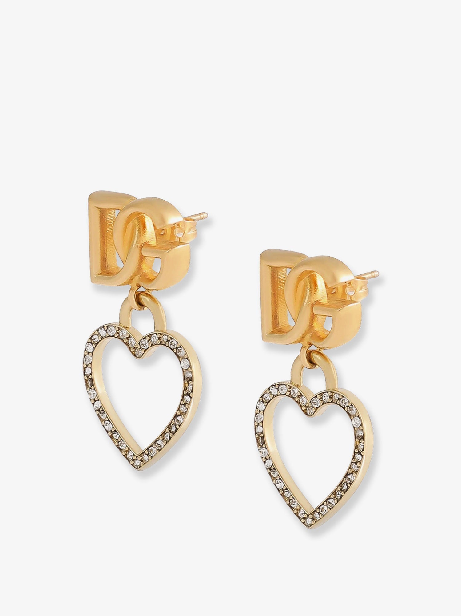 Meatl earrings with rhinestones