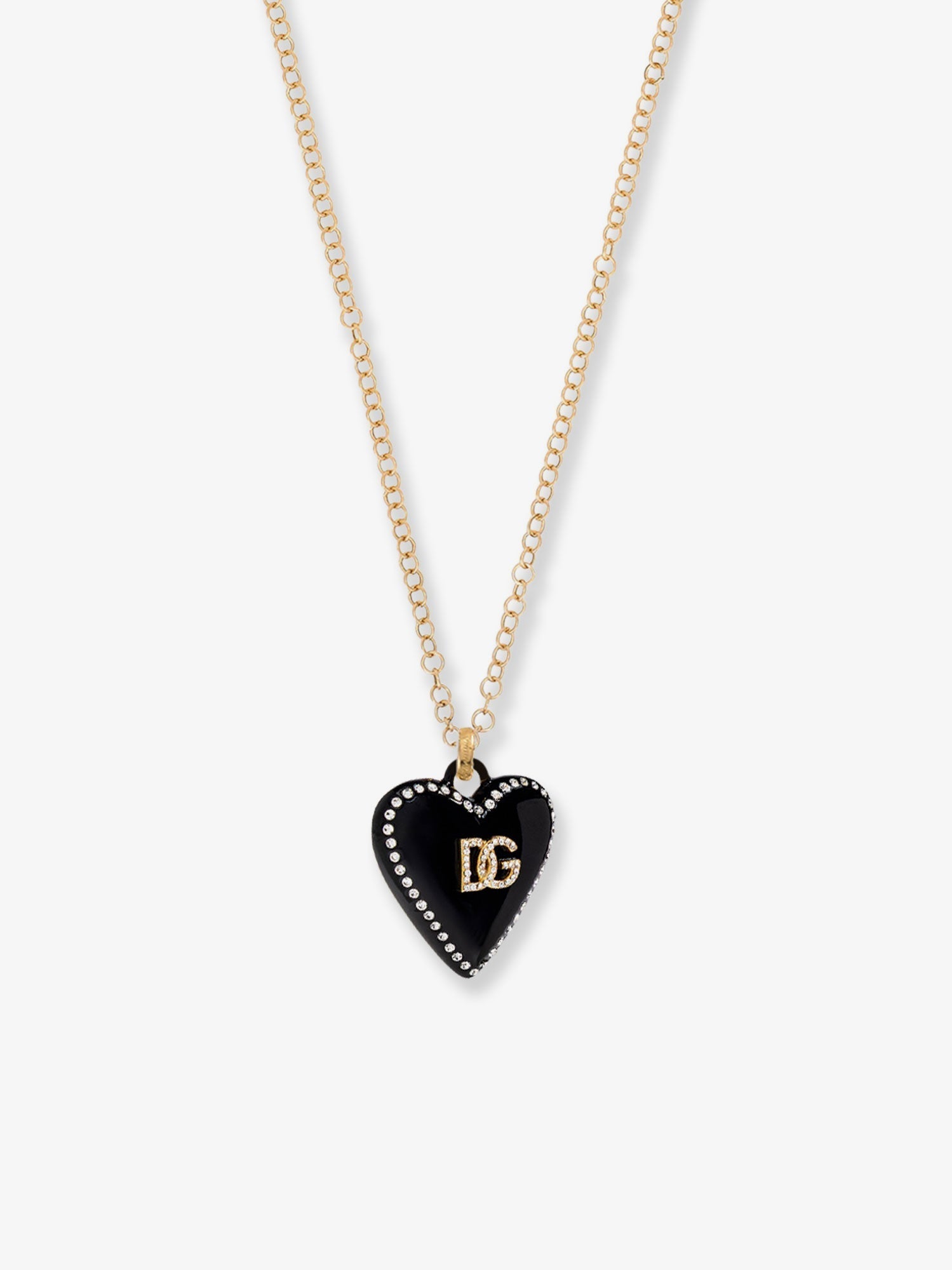 Metal necklace with rhinestones
