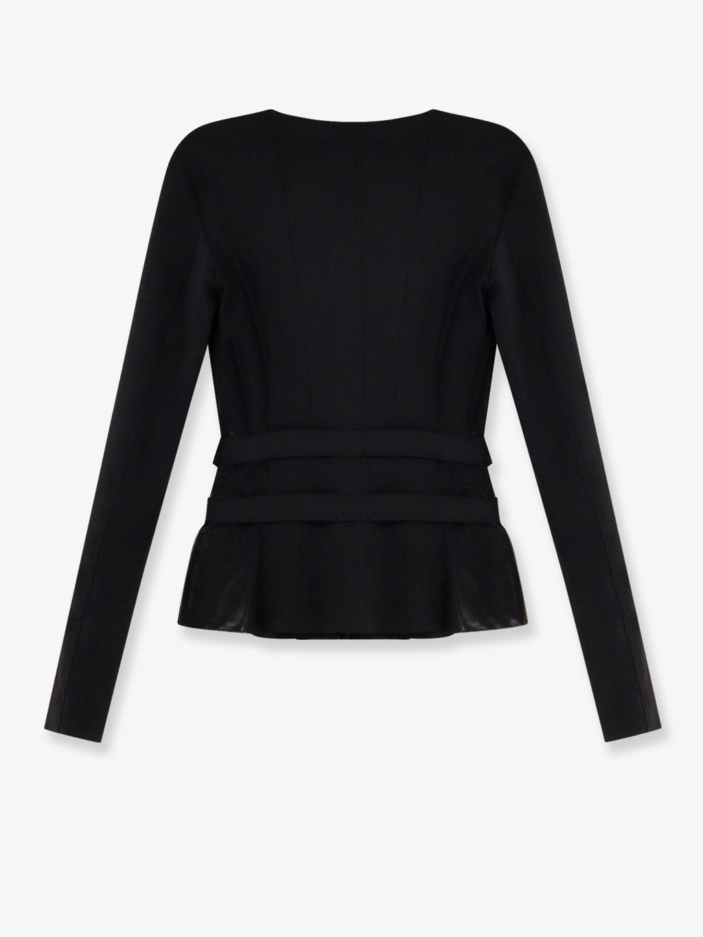 Stretch fabric blazer with metal details