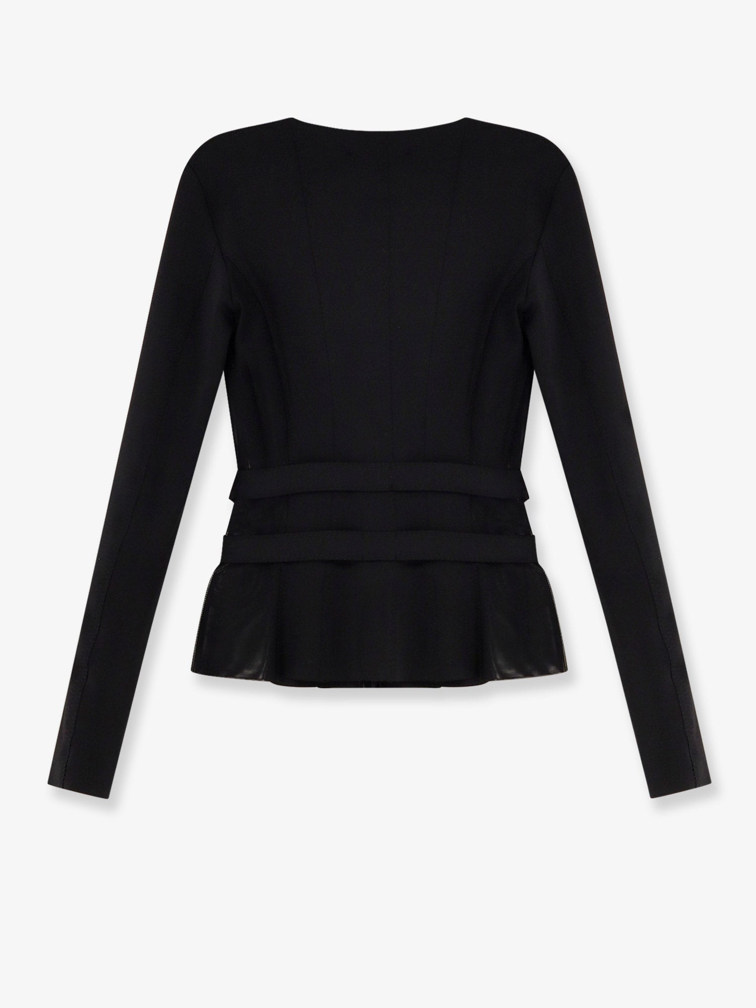 Stretch fabric blazer with metal details
