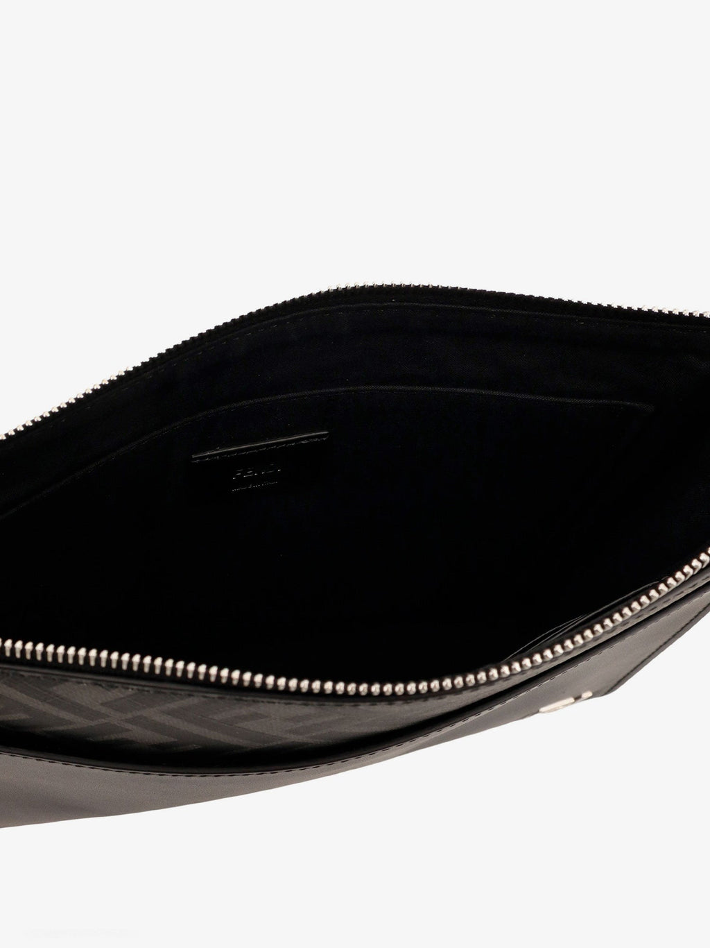 Squared FF leather clutch