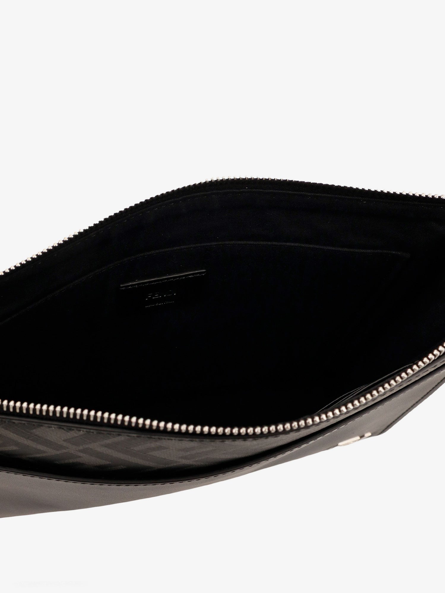 Squared FF leather clutch