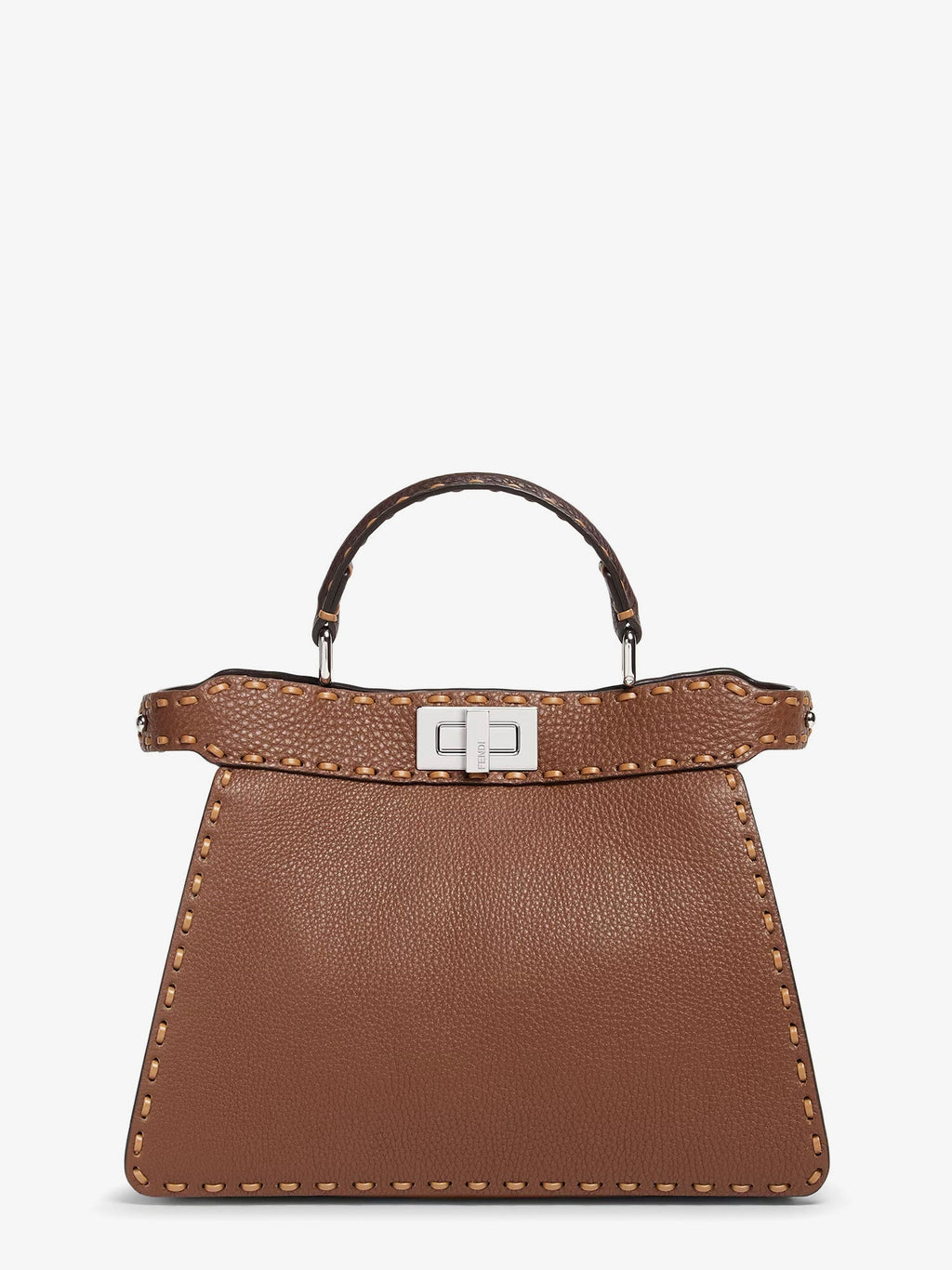 Peekaboo IseeU Small leather shoulder bag with Selleria macro stitching