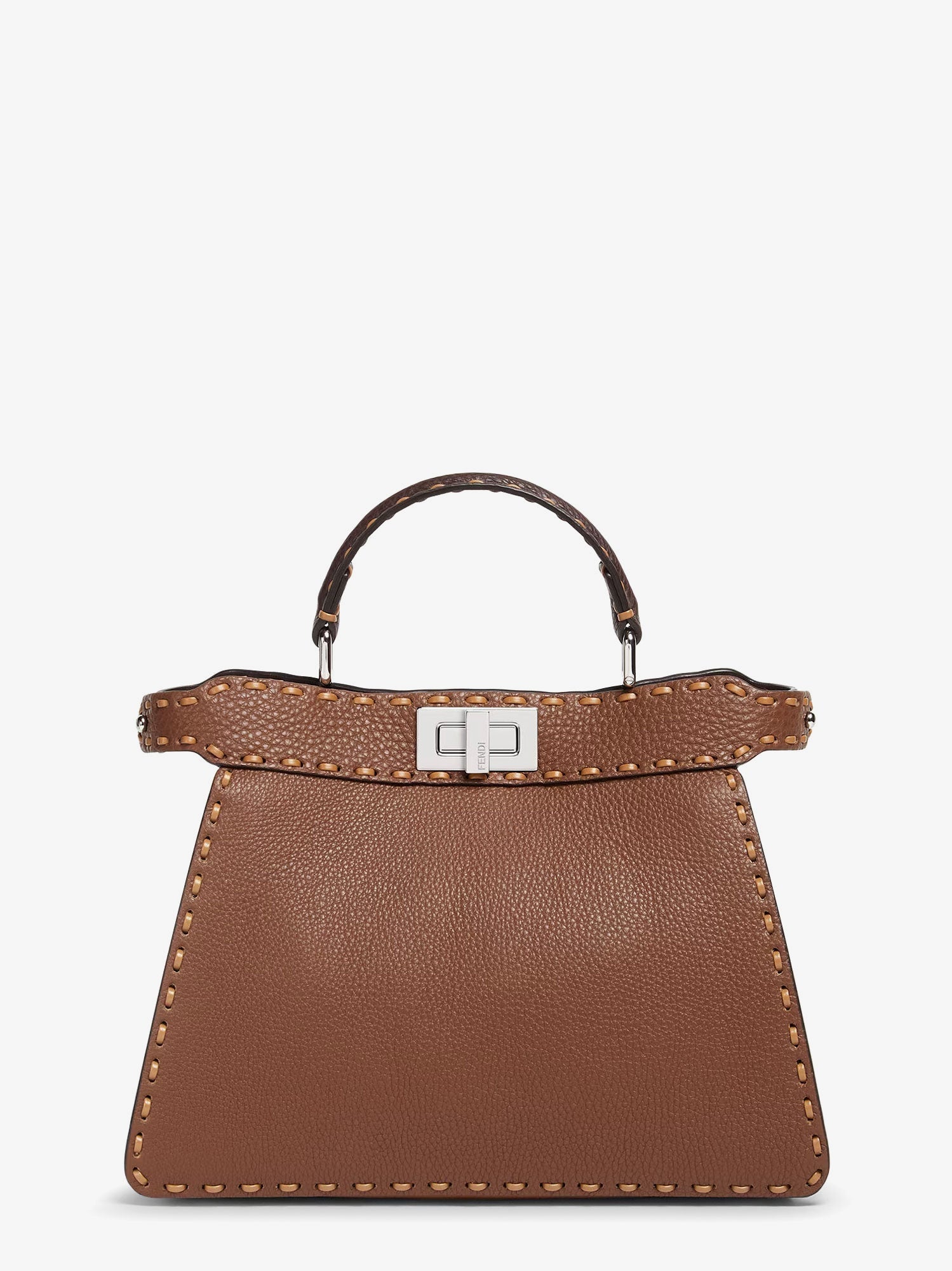 Peekaboo IseeU Small leather shoulder bag with Selleria macro stitching