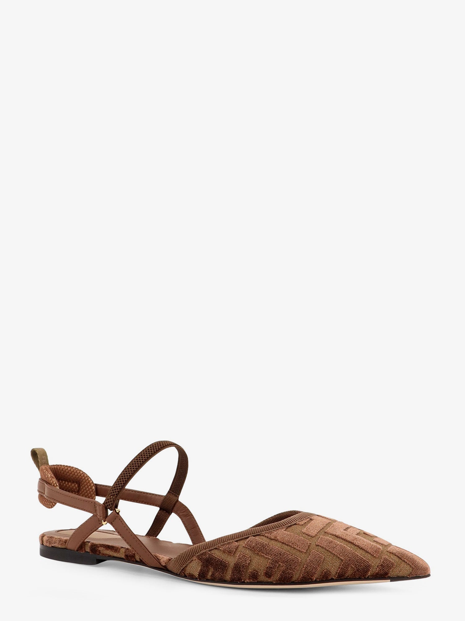 FF Jacquard Velvet Slingback Ballerinas
