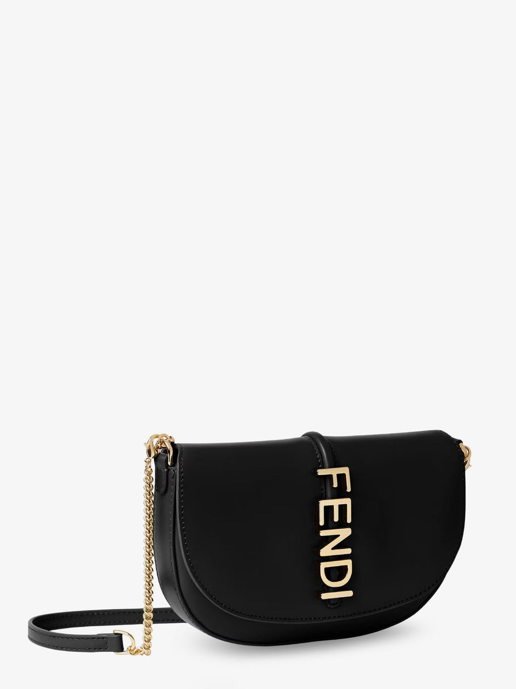 Wallet on Chain Fendigraphy leather shoulder bag