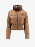 Technical fabric and shearling down jacket