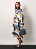 Reversible patchwork silk bomber