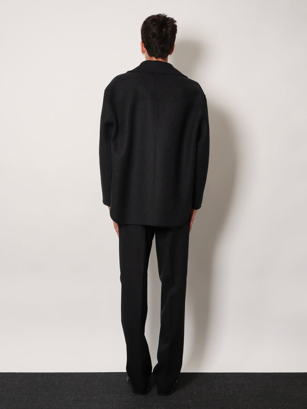 Double-breasted wool felt peacoat
