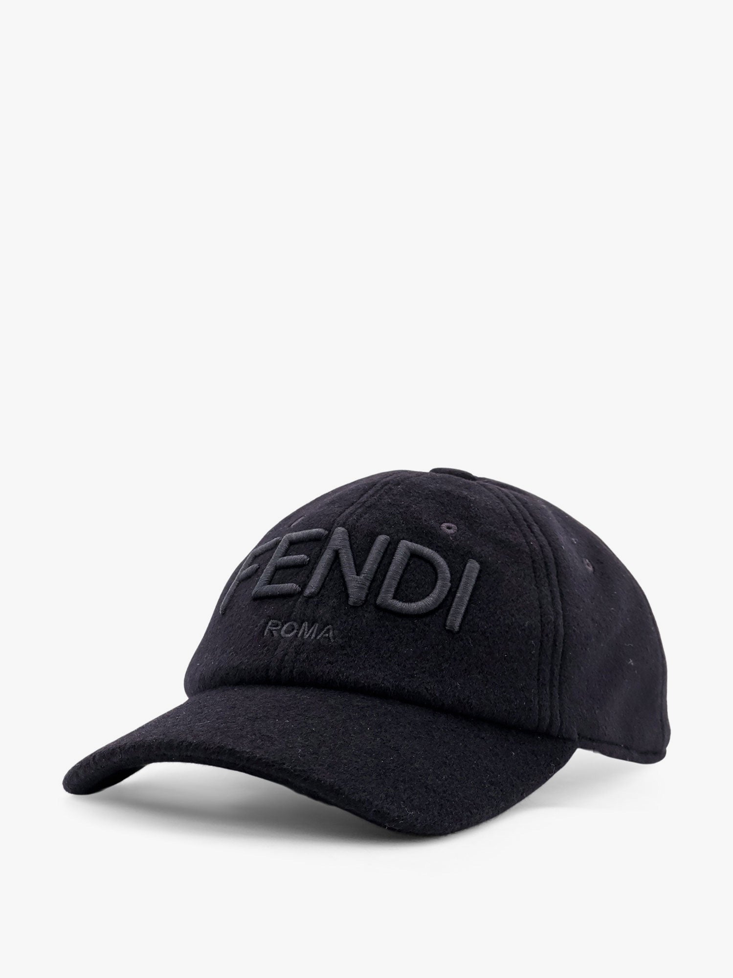 Wool blend baseball hat with logo embroidery
