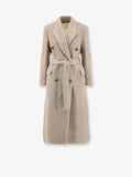 Wrinkled virgin wool blend coat