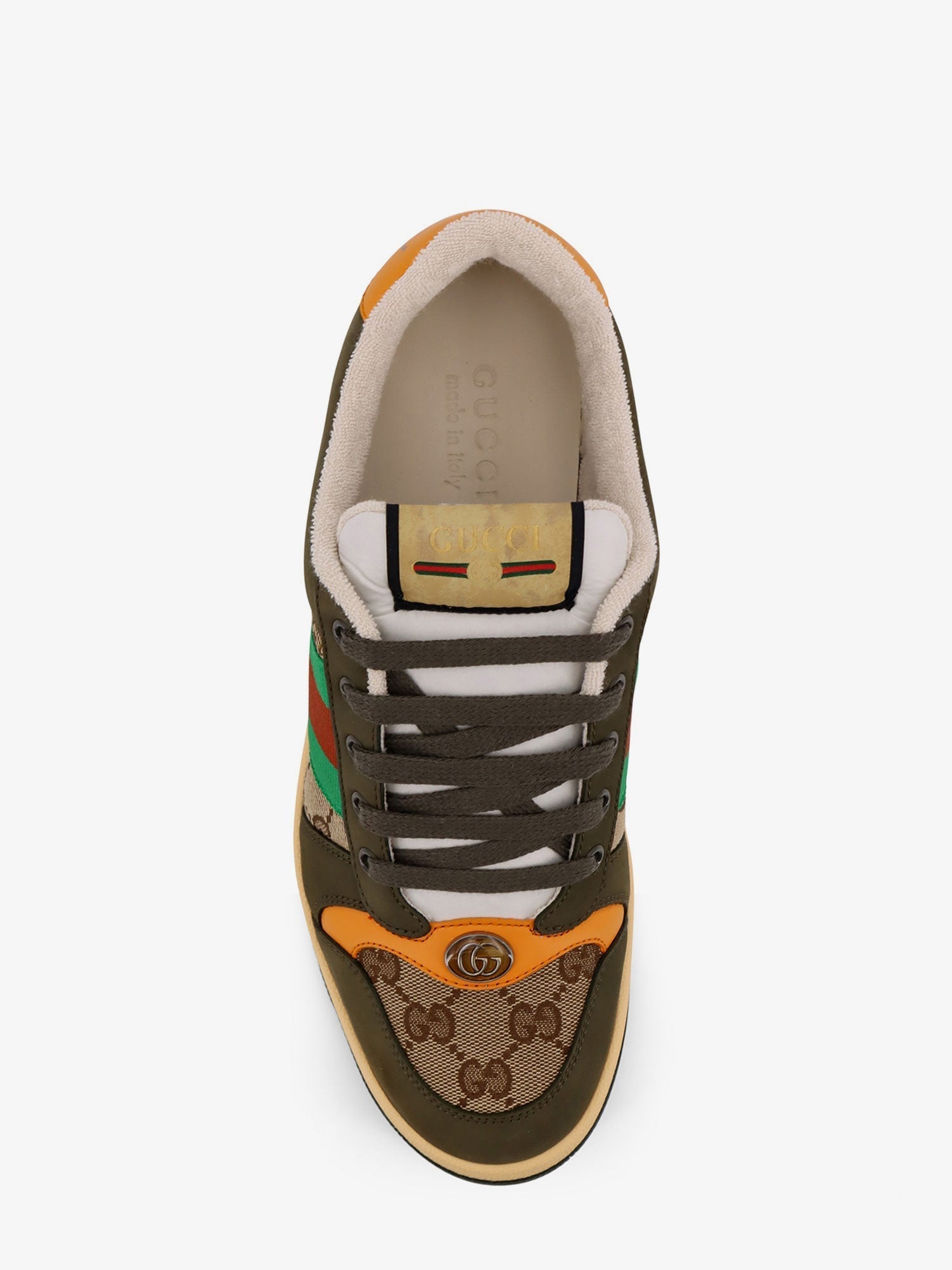 Screener low-top leather and GG Supreme fabric sneakers