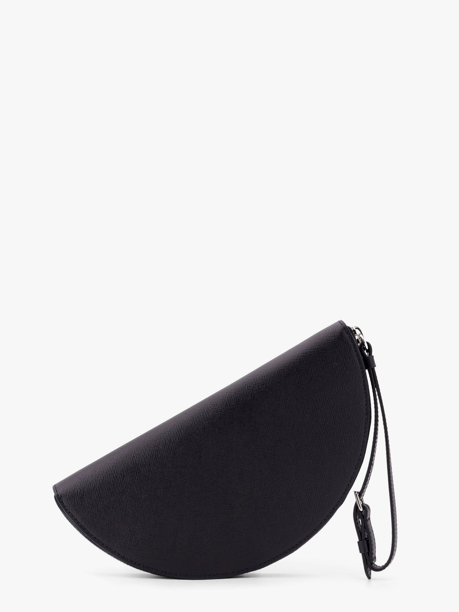 Leather pochette with iconic four stitched detail