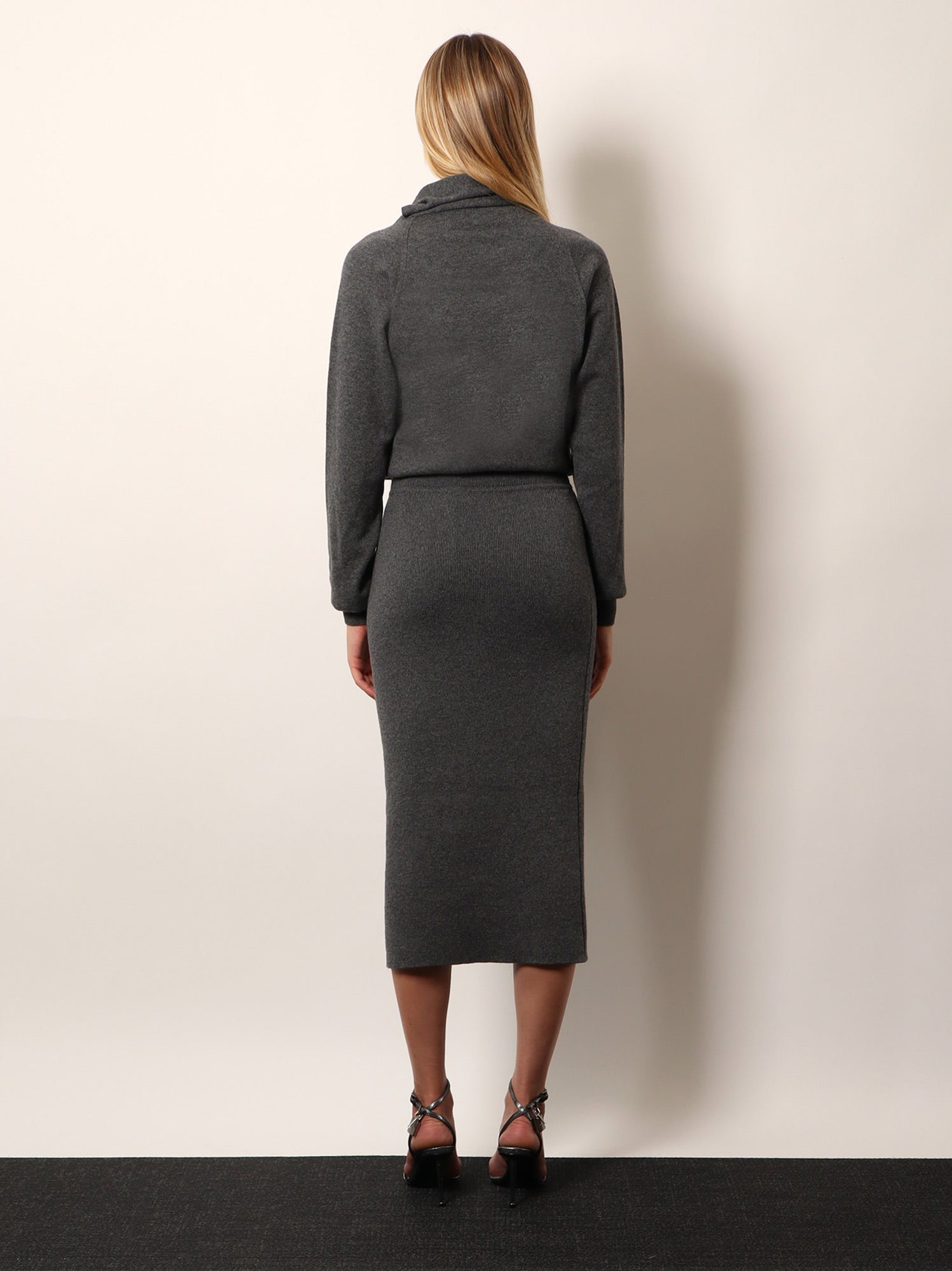 Cashmere and cotton pencil skirt