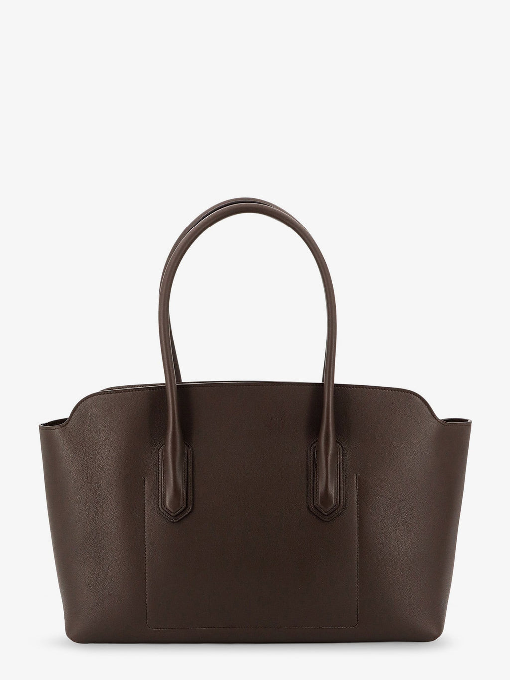 Leather shoulder bag with logo