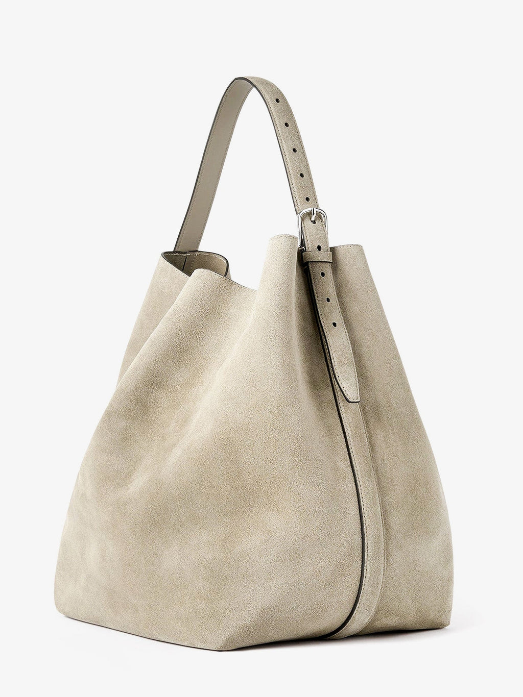 Suede Belted Tote shoulder bag