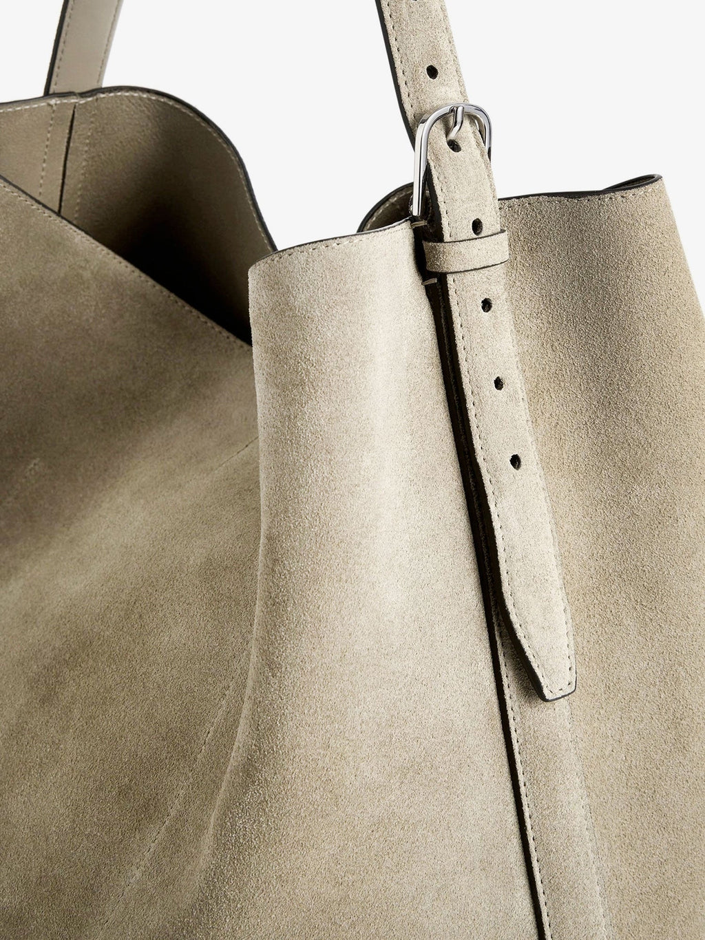 Suede Belted Tote shoulder bag