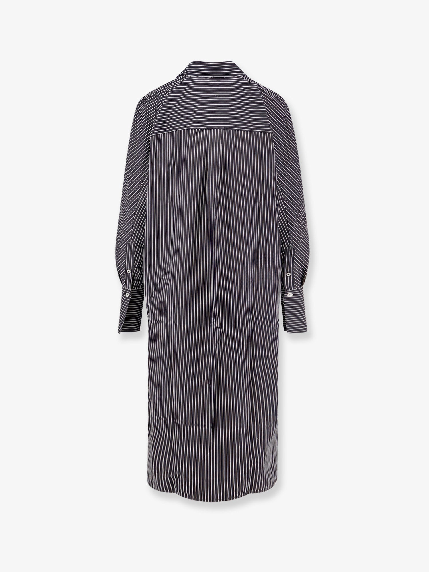 Striped Kimono-Sleeve Shirtdress