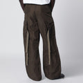 Khaki green nylon cargo trousers