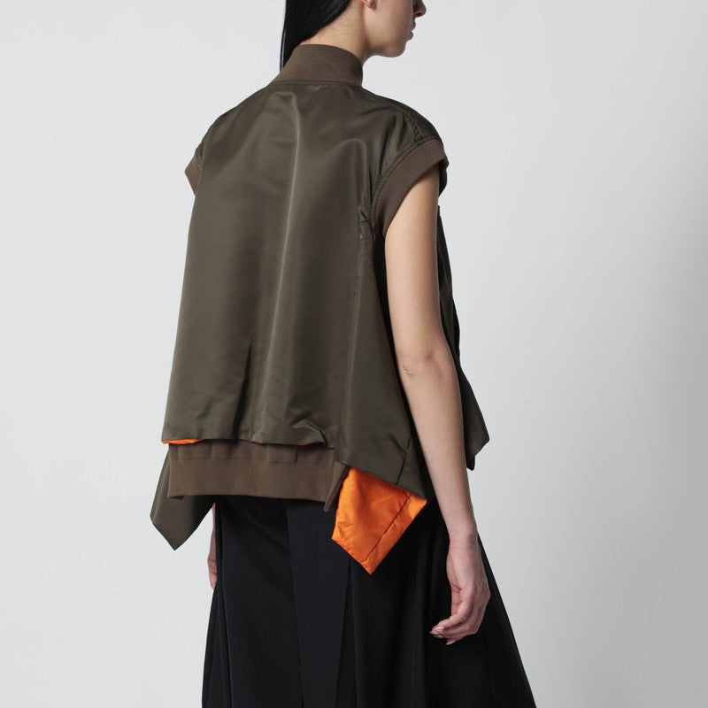 Khaki green nylon vest